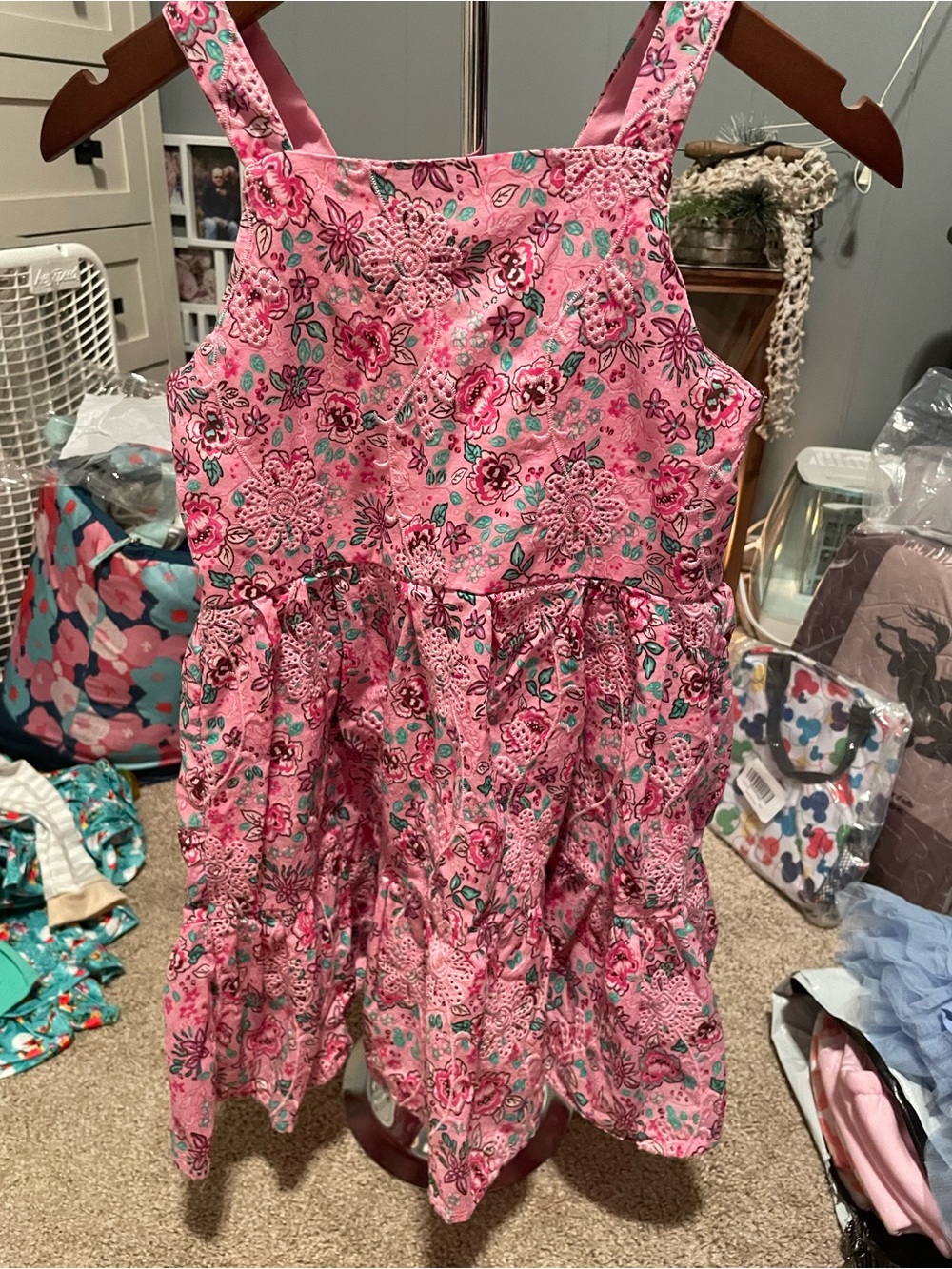 Girls' Pink Floral Sundress